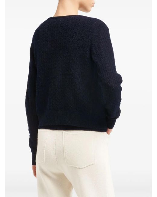 Barrie Blue V-neck Cashmere Cardigan