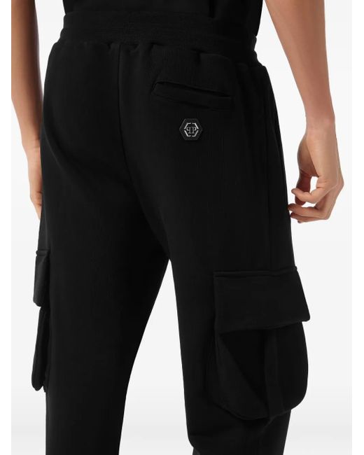 Philipp Plein Black Cotton-Blend Trousers for men