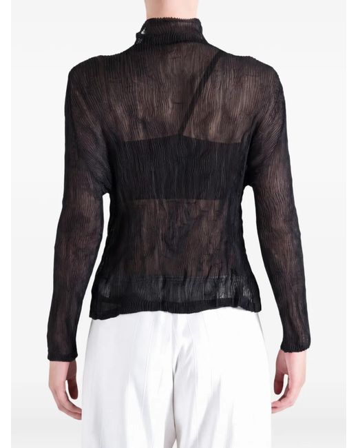 Issey Miyake Blue Chiffon Twist 1 Pleated Cardigan