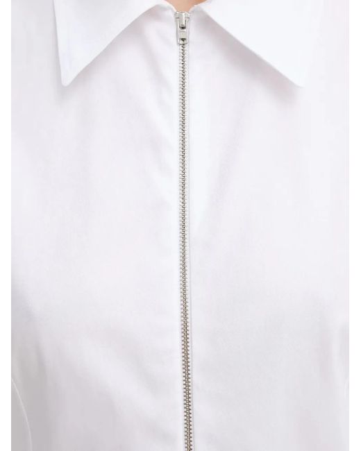 Won Hundred White Zip-Front Collared Shirt