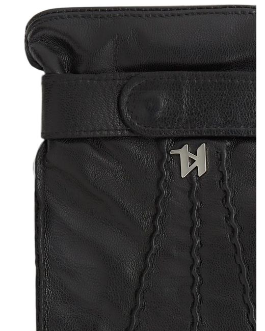 Karl Lagerfeld Black K/Monogram Leather Gloves for men
