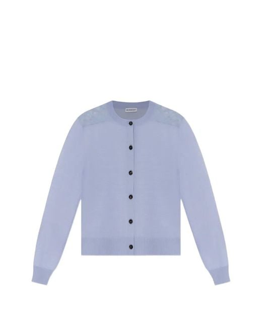 Burberry Blue Wendy Button-Fastening Knitted Cardigan