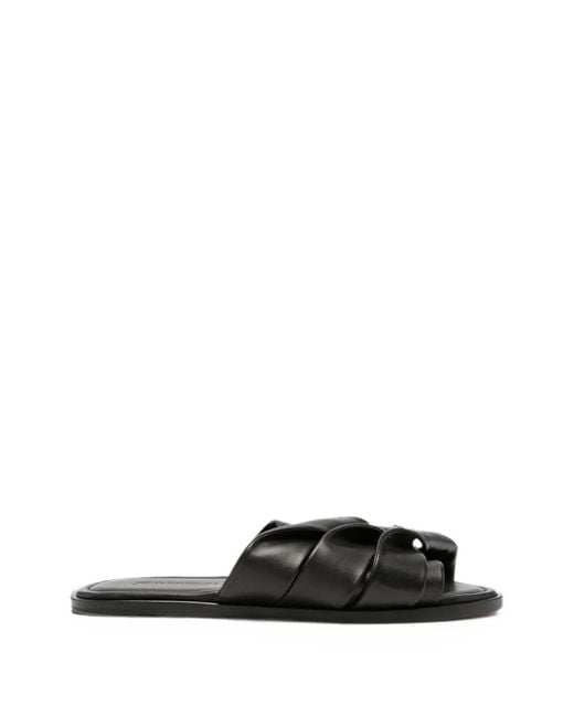 J.W. Anderson Black Padded Crossover Sandals