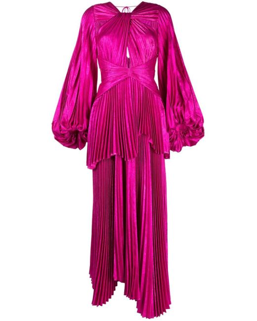 Acler Pink Rosella Puff-sleeves Maxi Dress