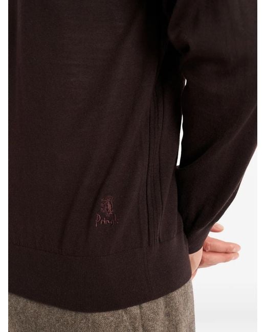 Pringle of Scotland Black Crew Neck Merino Wool Sweater for men