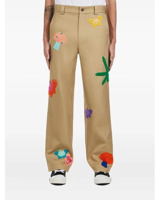 NAHMIAS Natural Patchwork-Detail Trousers for men