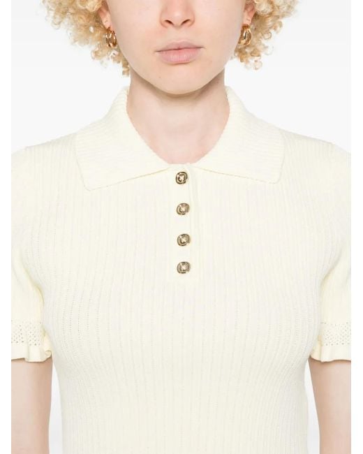 Sandro White Flounced Sweater
