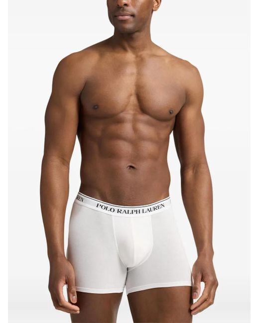 Polo Ralph Lauren White Logo-Embellished Boxers (Pack Of Three) for men