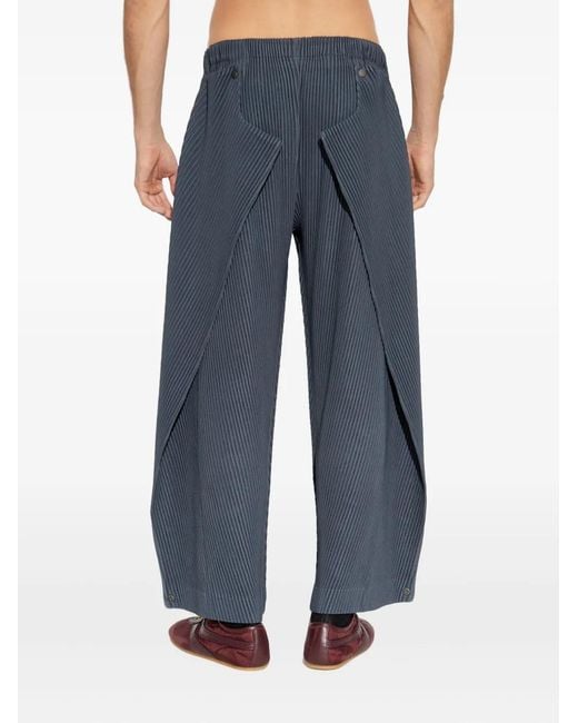 Homme Plissé Issey Miyake Blue Angular Stone Trousers for men