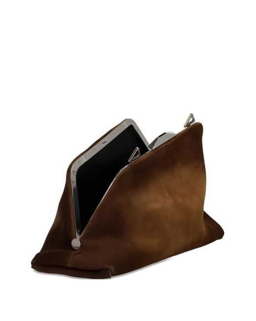 The Attico Brown Medium Day Off Suede Shoulder Bag