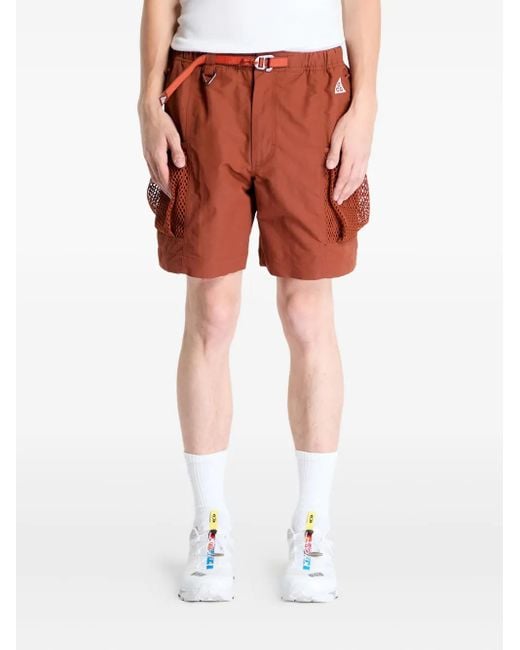 Nike Red Mesh-Pocket Cargo Shorts for men