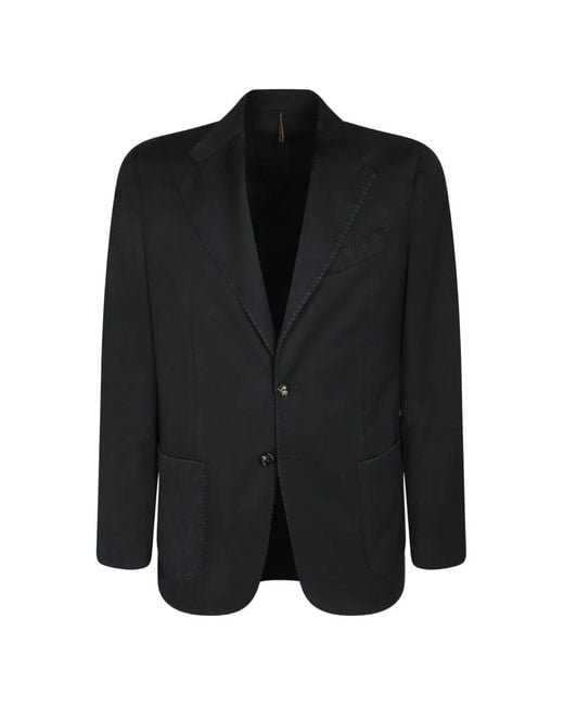 Dell'Oglio Black Single-Breasted Blazer for men