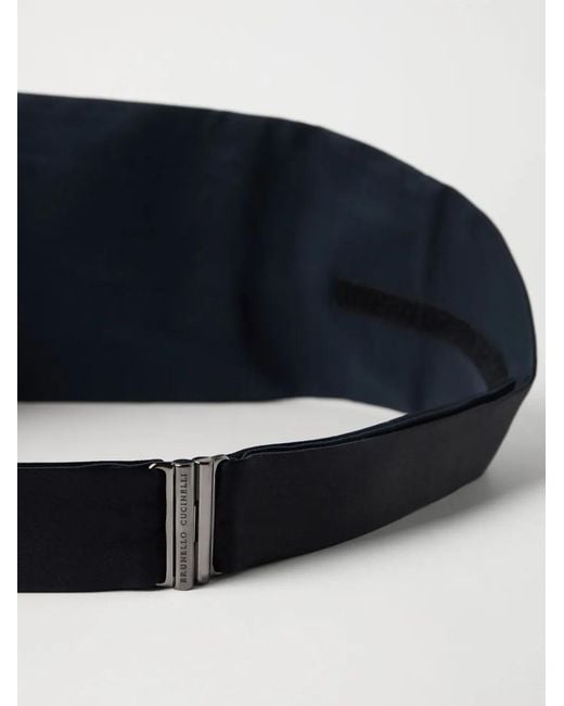 Brunello Cucinelli Black Satin Cummerbund for men