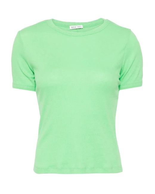 RECTO. Doorzichtig Jersey T-Shirt in het Green