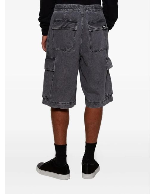 NAHMIAS Gray Drawstring-Fastening Cargo Shorts for men