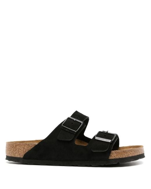 Birkenstock Black Arizona Suede Sandals for men