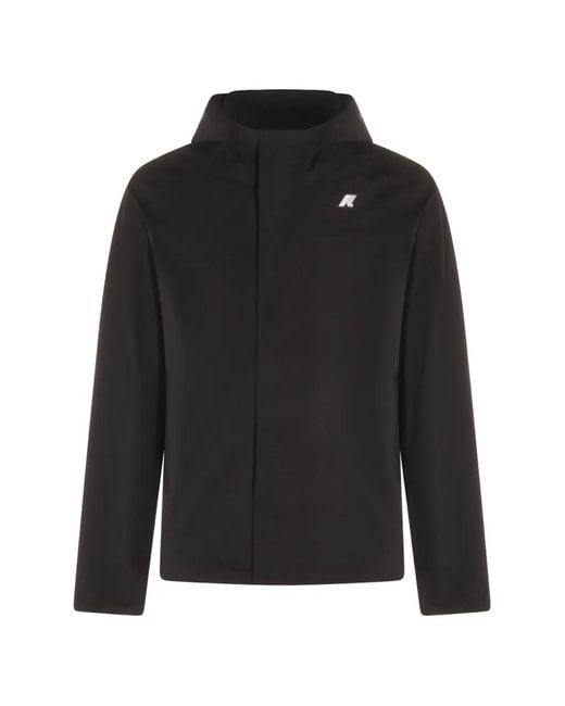 K-Way Black Hooded Jacket for men