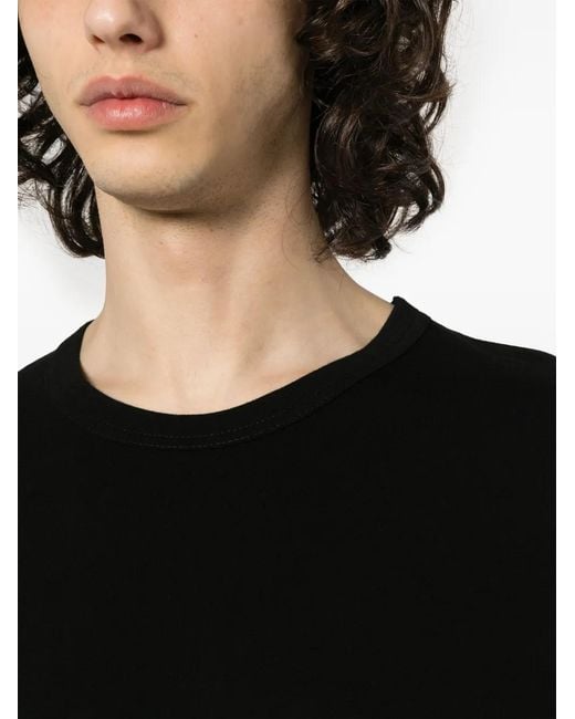 Yohji Yamamoto Black Short-Sleeves Cotton T-Shirt for men
