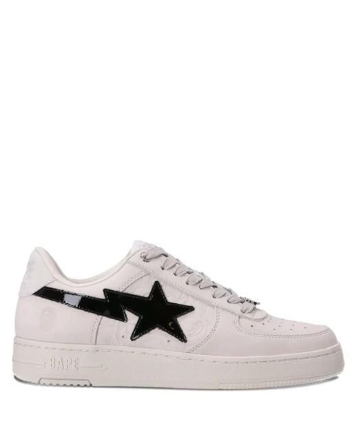 A Bathing Ape White Sta Logo-Patch Sneakers for men