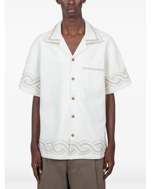 Sweat En Coton À Chaîne Brodée Drole de Monsieur pour homme en coloris White