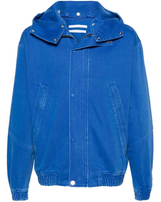 RANRA Blue Myrkur Hooded Twill Jacket for men