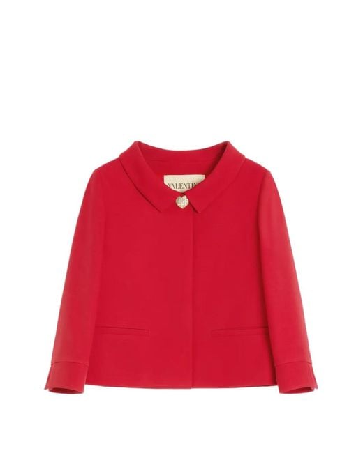 Valentino Garavani Red Crepe Couture Jacket