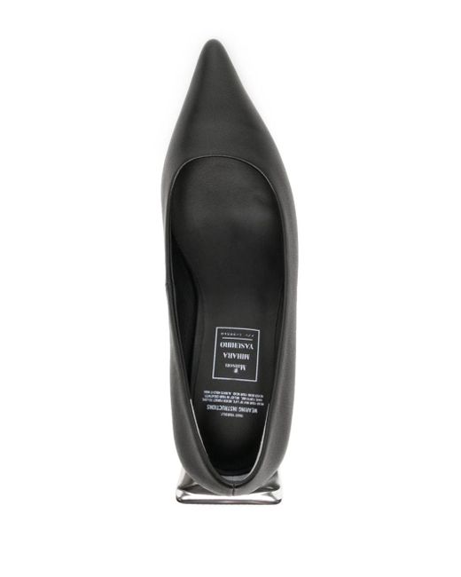 Maison Mihara Yasuhiro Black Toothpaste Heel 60mm Leather Pumps