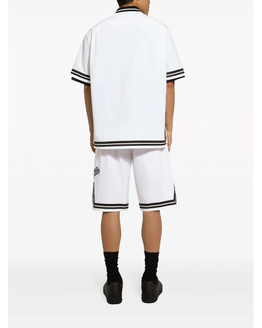 Dolce & Gabbana Katoenen Trainingsshorts Met Logoprint in het White voor heren