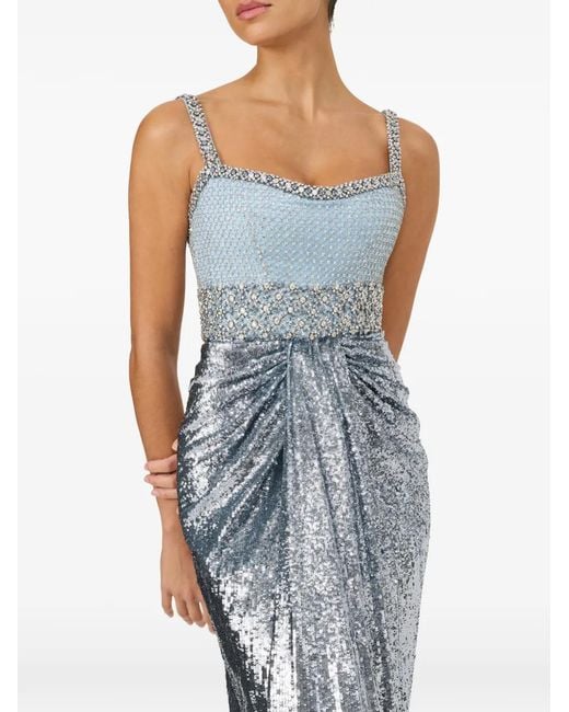 Jenny Packham Blue Only You Sequin-Embellished Gown