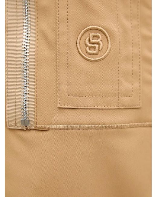 Boss Brown Embroidered-Logo Bomber Jacket for men
