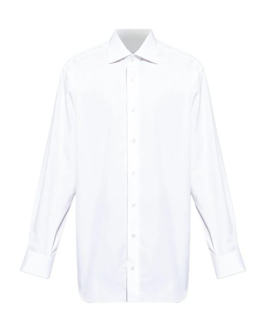 メンズ Brioni ボタン シャツ White