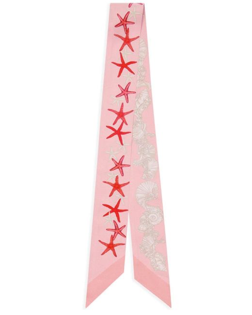 Versace Pink Seidenkrawatte mit Sternen