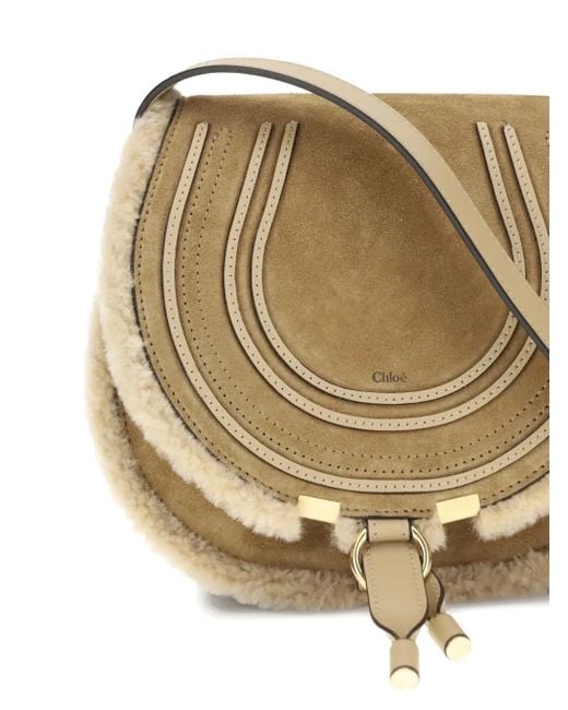 Chloé Small Marcie Saddle Cross Body Bag Natural