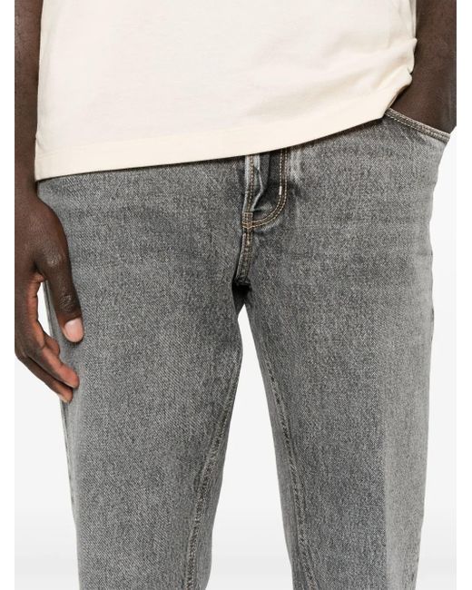 PT Torino Gray Logo-Patch Jeans for men