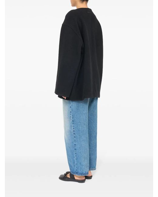 MM6 by Maison Margiela Black Single-Stitch Felted Sweatshirt