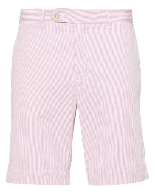Hackett Pink Striped Mid-Rise Chino Shorts for men