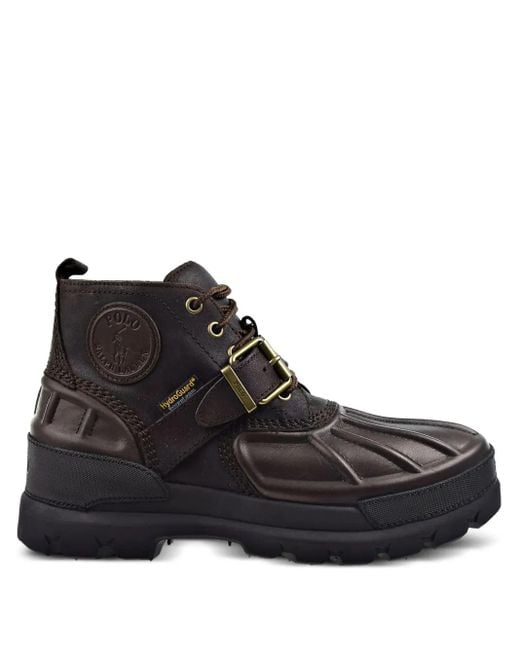 Polo Ralph Lauren Black Leather Buckle Hi-Tops for men
