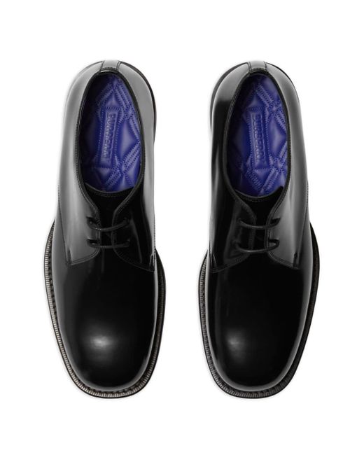 Burberry Black Tux Leather Derby Shoes for men