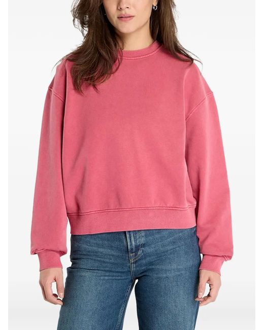 Samsøe & Samsøe Red Savan Drop-Shoulder Sweatshirt