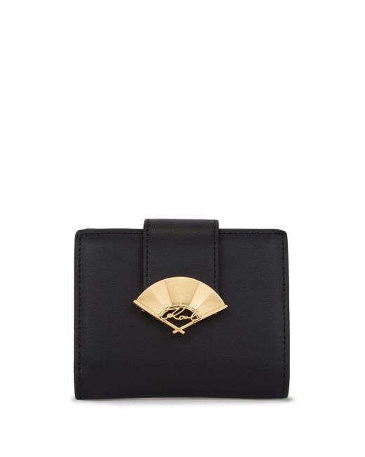 Karl Lagerfeld Black Signature Fan Bi-fold Wallet