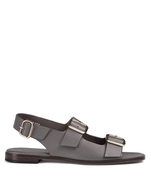 Doucal's Gray Buckled Sandals