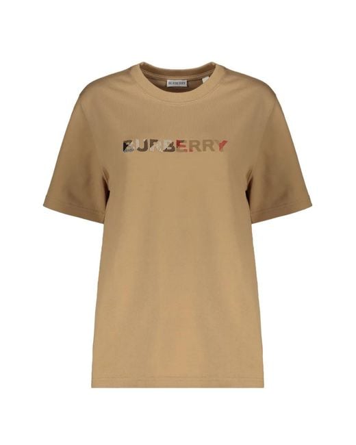 Burberry Natural Logo-Embroidered T-Shirt