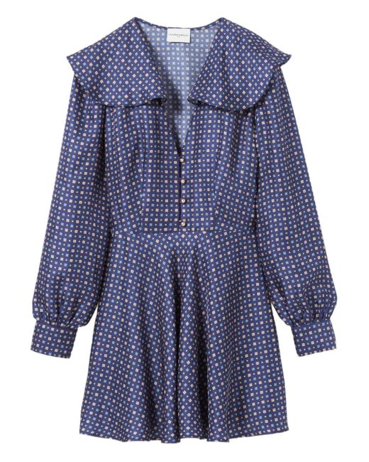 Claudie Pierlot Blue Silk Mini Dress