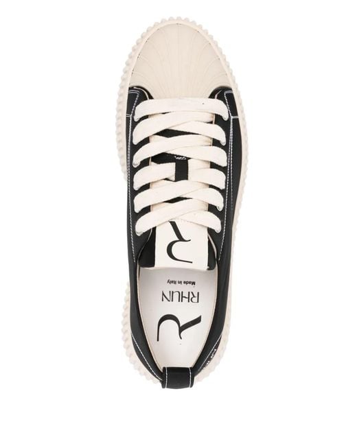 Rhun Black Logo-Print Sneakers for men