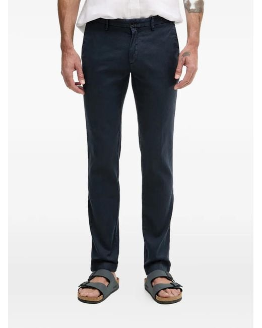 Karl Lagerfeld Blue Belt-Loops Button-Fastening Trousers for men