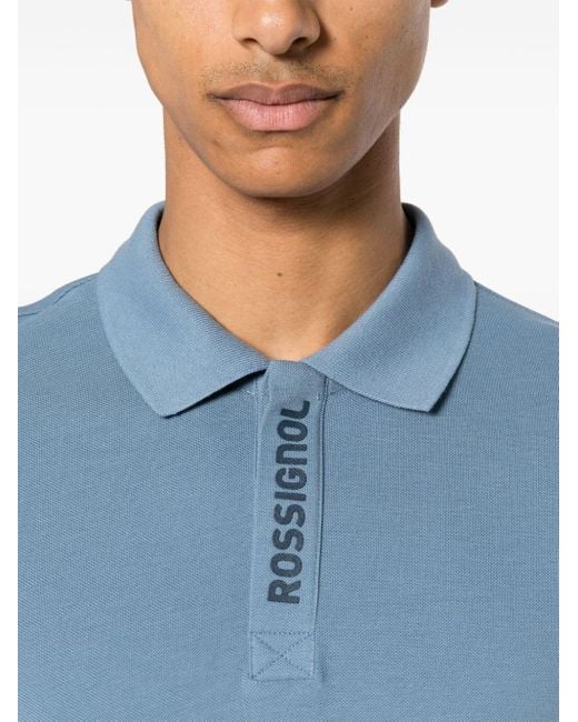 Rossignol Blue Logo-tape Polo Shirt for men