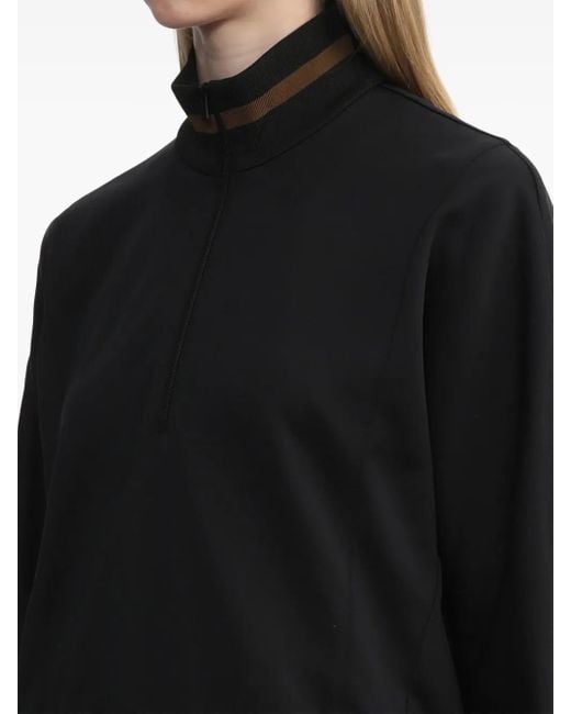 Tibi Blue High-Neck Sweatshirt