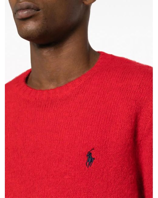 Polo Ralph Lauren Red Long Sleeve Pullover for men