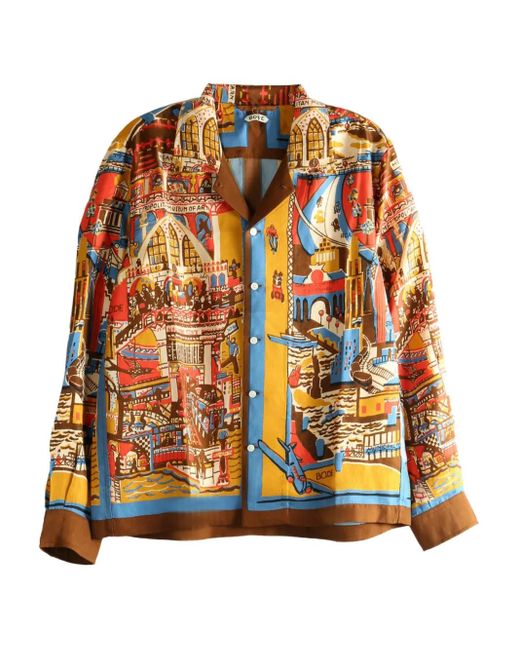 Camisa de seda Bode de hombre de color Orange