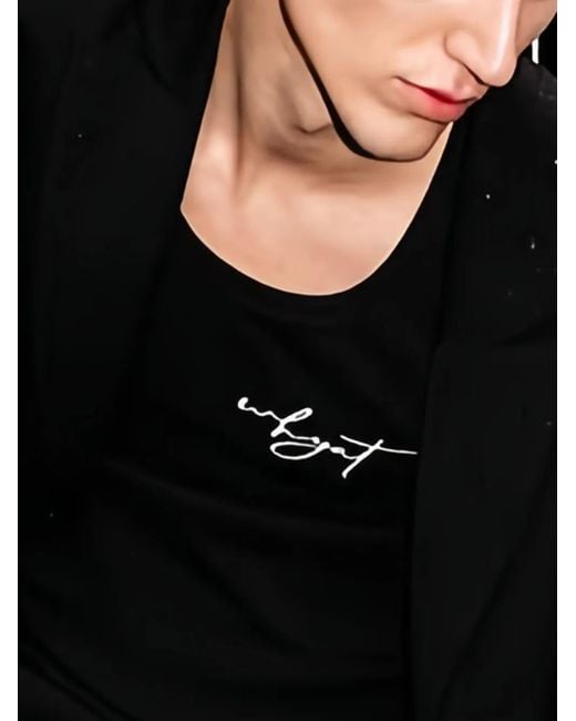 Canotta Con Logo di WHYAT in Black da Uomo